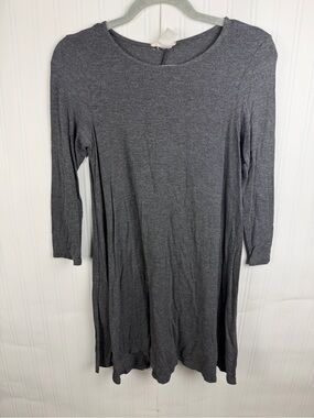 Amelia James Charcoal Scoop Neck Long Sleeve Dress